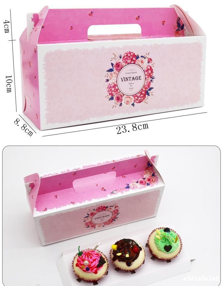 3 Hole Retro Pastel Cupcake Boxes
