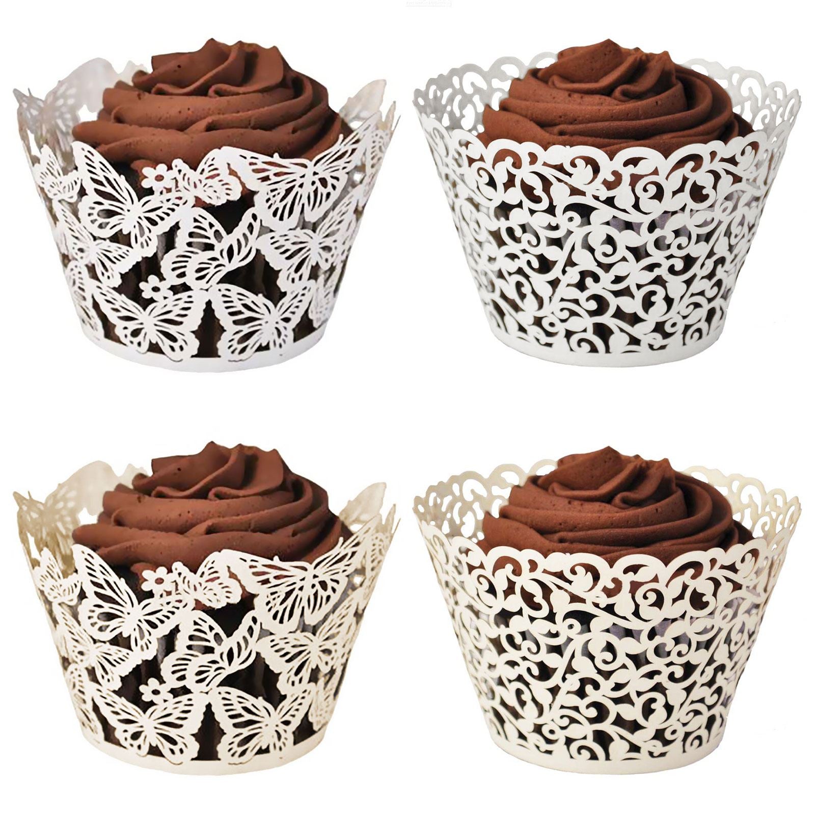 Laser Cut Lace Effect Cupcake Wraps