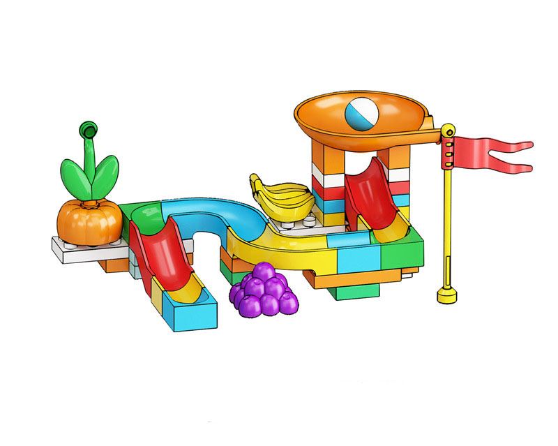 Duplo Compatible Yellow Teal Table With 45 Extras