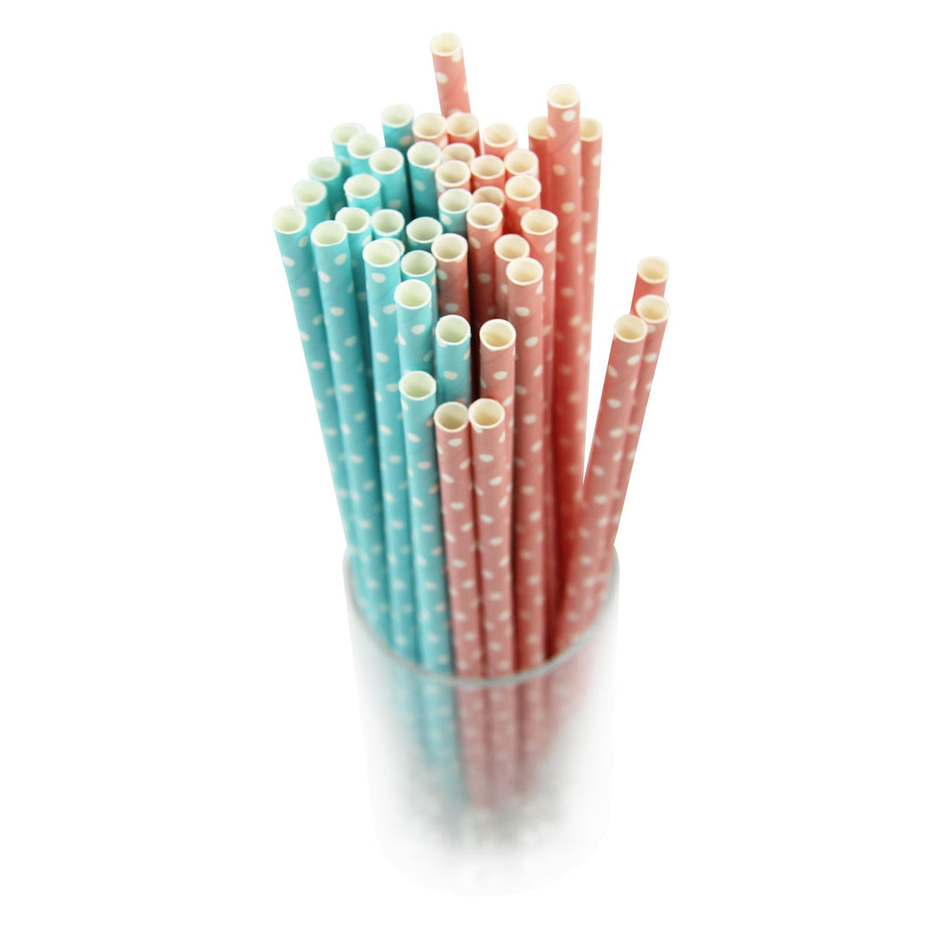 25x Polkadot Vintage Paper Straws