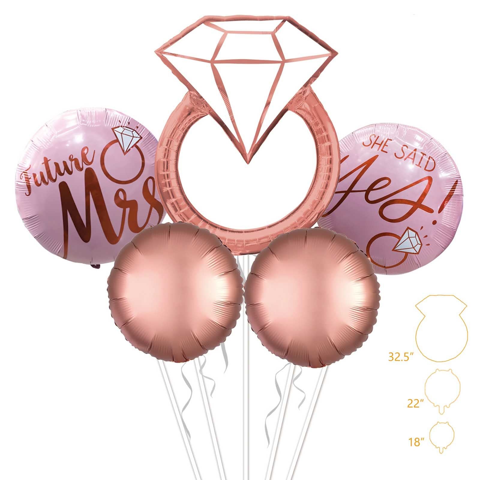 Sets of Premium Occasion Balloons - Rose Gold Engagement