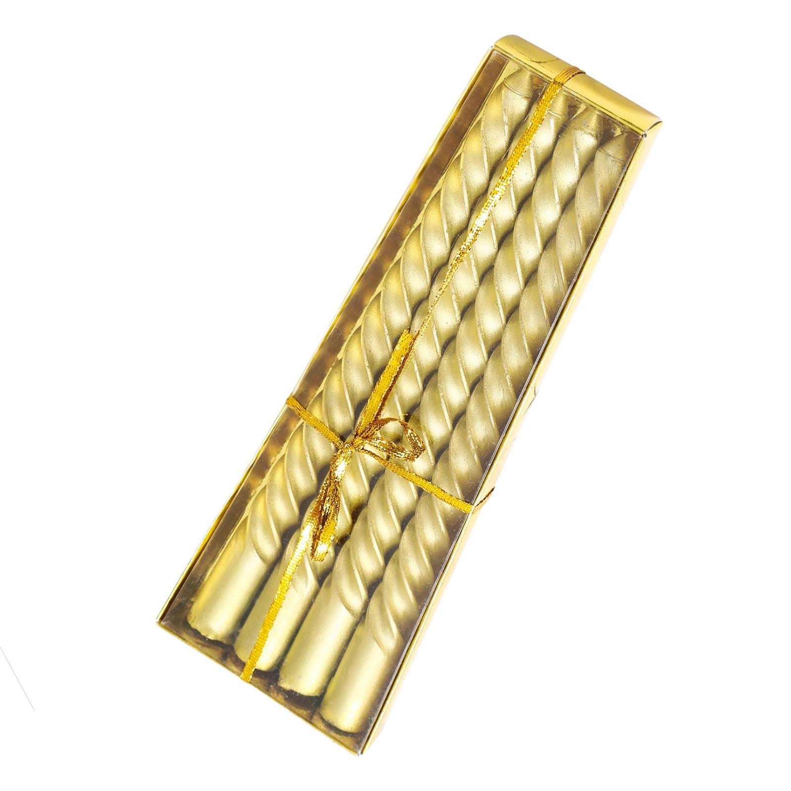 Metallic Slim Twisted Taper Candles