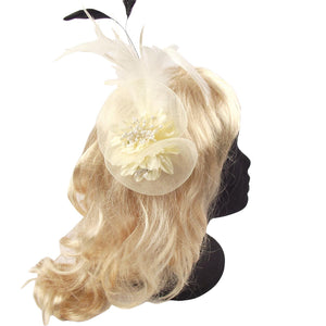 Netted Double Flower with Diamante Head Piece