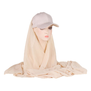 Sports Hijab With Baseball Cap Integrated - Sun Visor Hat Scarf