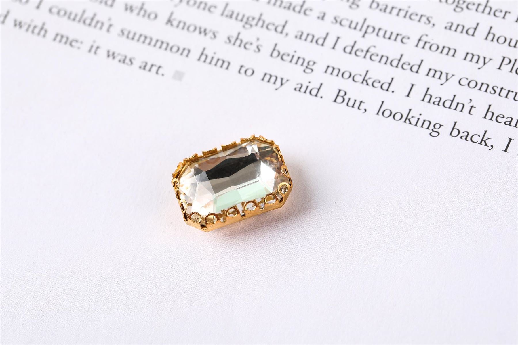Coloured Large Rectangular Rhinestones in Setting
