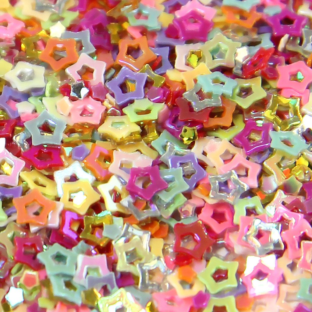 Bottles of Iridescent Star Shape Glitter