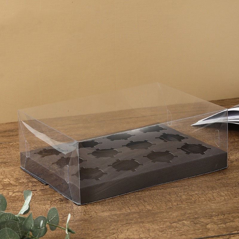 Transparent Clear Crystal Cupcake Boxes 2 4 6 Hole