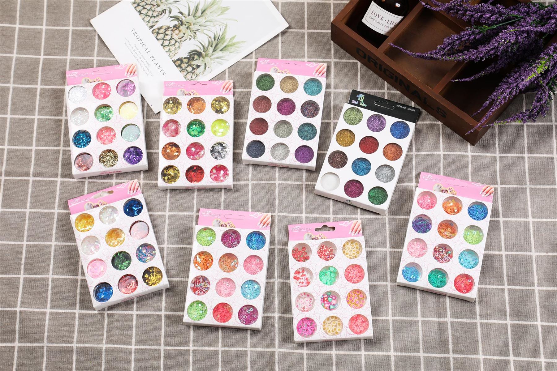 72x Pots of Premium Assorted Nail Embellishments