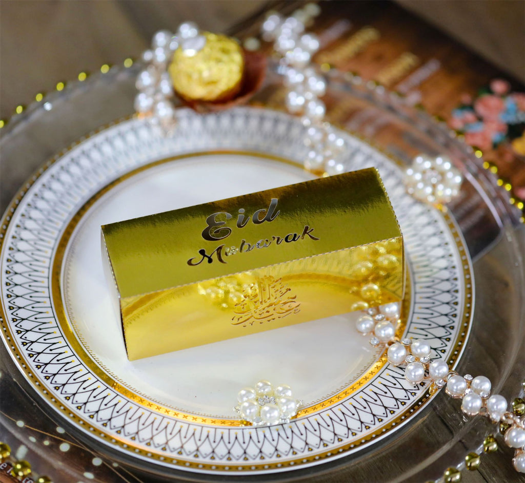 Gold Eid Mubarak Favour Boxes