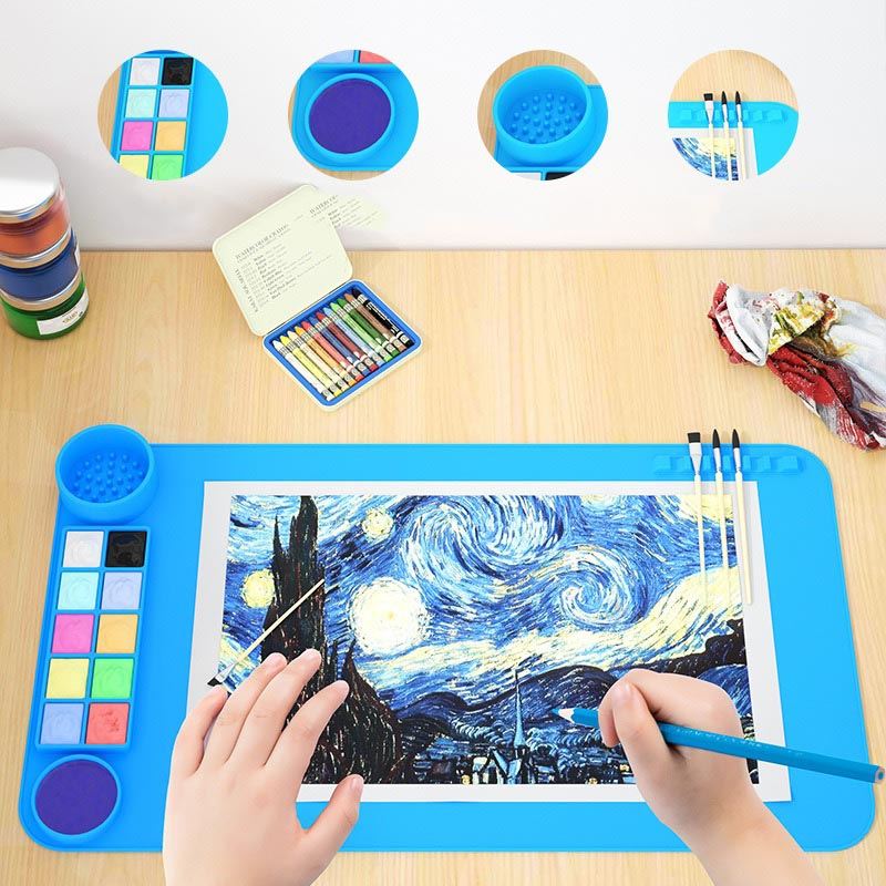 Premium Silicone Art Mats - Kids Painting Mat Washable Silicone Pad Sheet