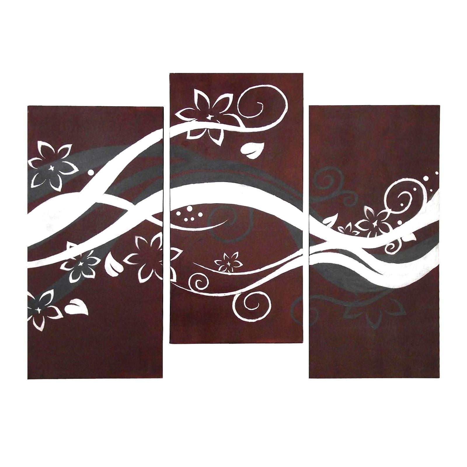 3 Piece Brown Fairytale Breeze Painted Canvas