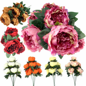 7 Head Large Peony Flower Bunch