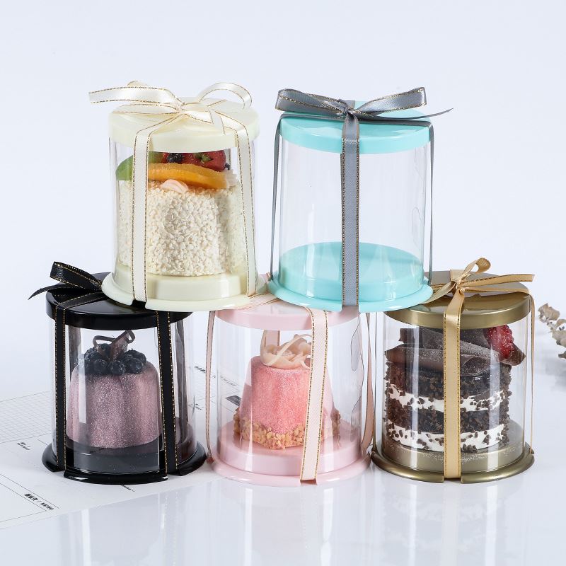 Premium Mini Transparent Cake Box - Hat Box Bento Cupcake Gift Display