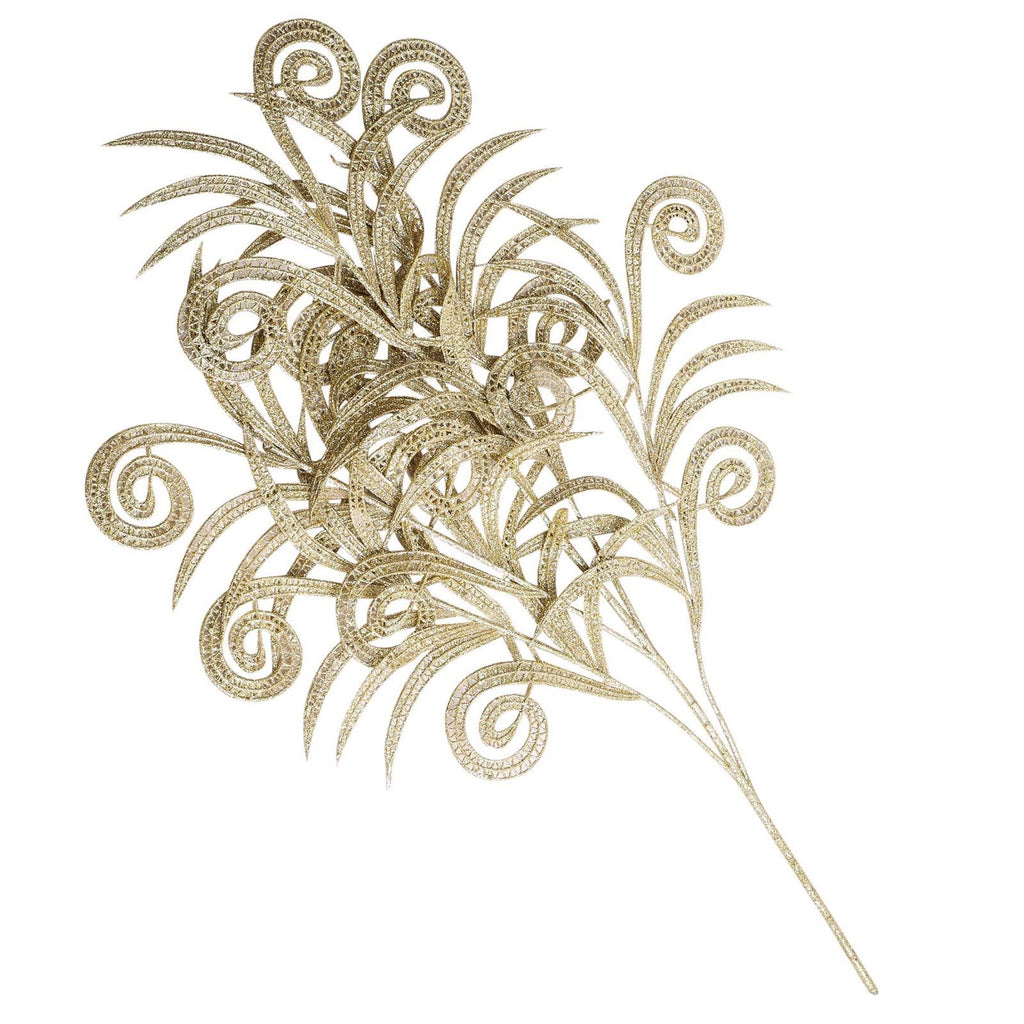 Extra Long Glittered Swirl Palm Leaves
