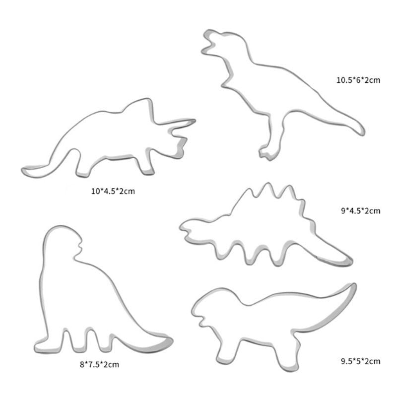 Set of 5 Large Dinosaur Cookie Cutters