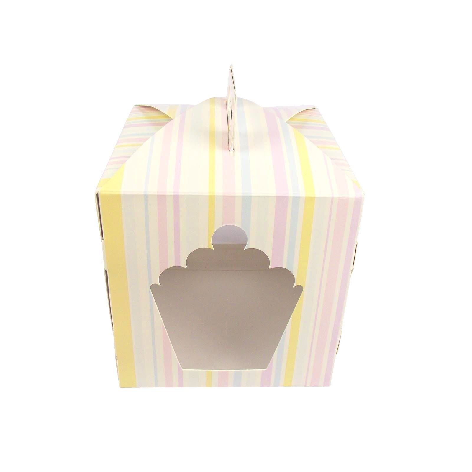 Candy Striped Cupcake Boxes! 7.5cm High! 4, 6 or 12 Cake