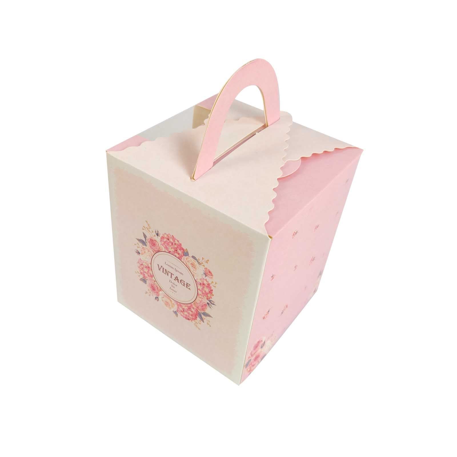 Vintage Printed Large Single Cupcake Boxes