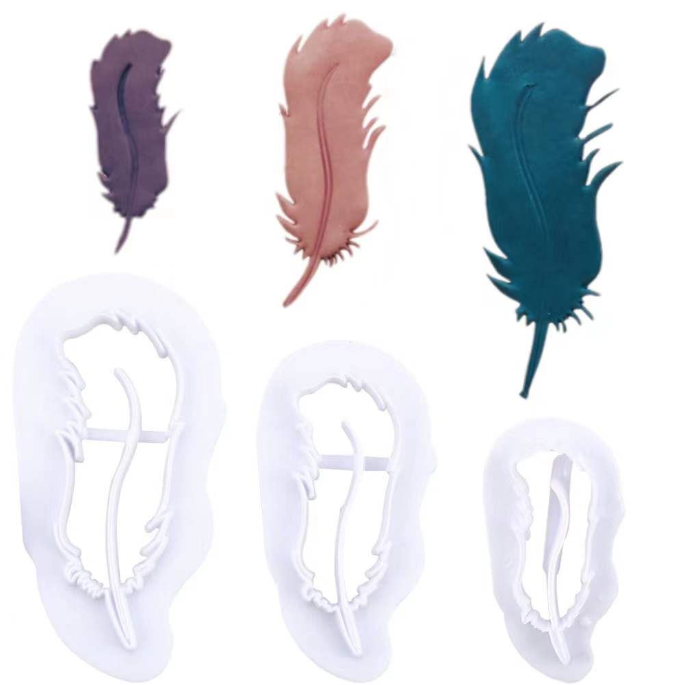 Set of Large Embossing Feather Cookie Cutters
