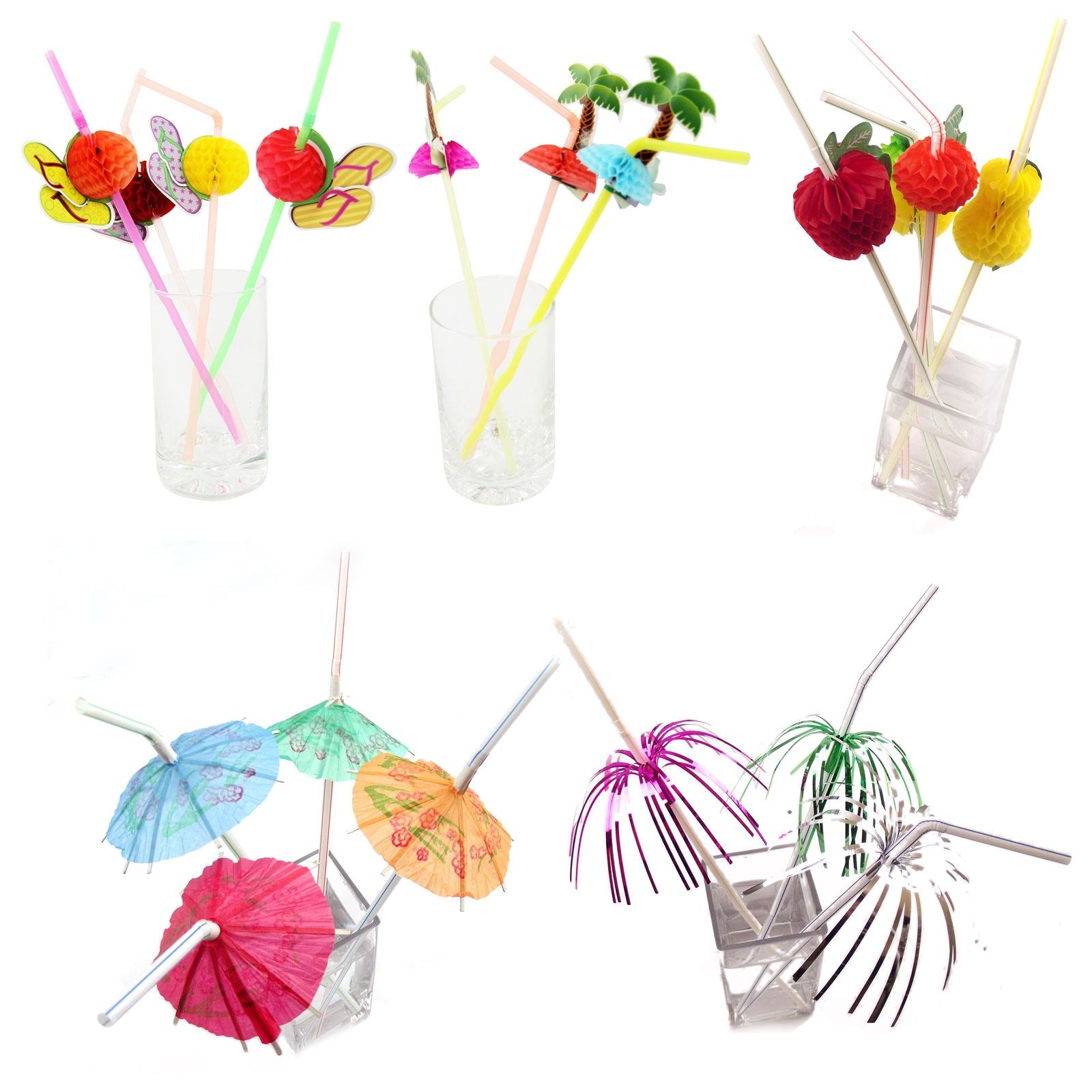 40x Assorted Funky Drinking Straws