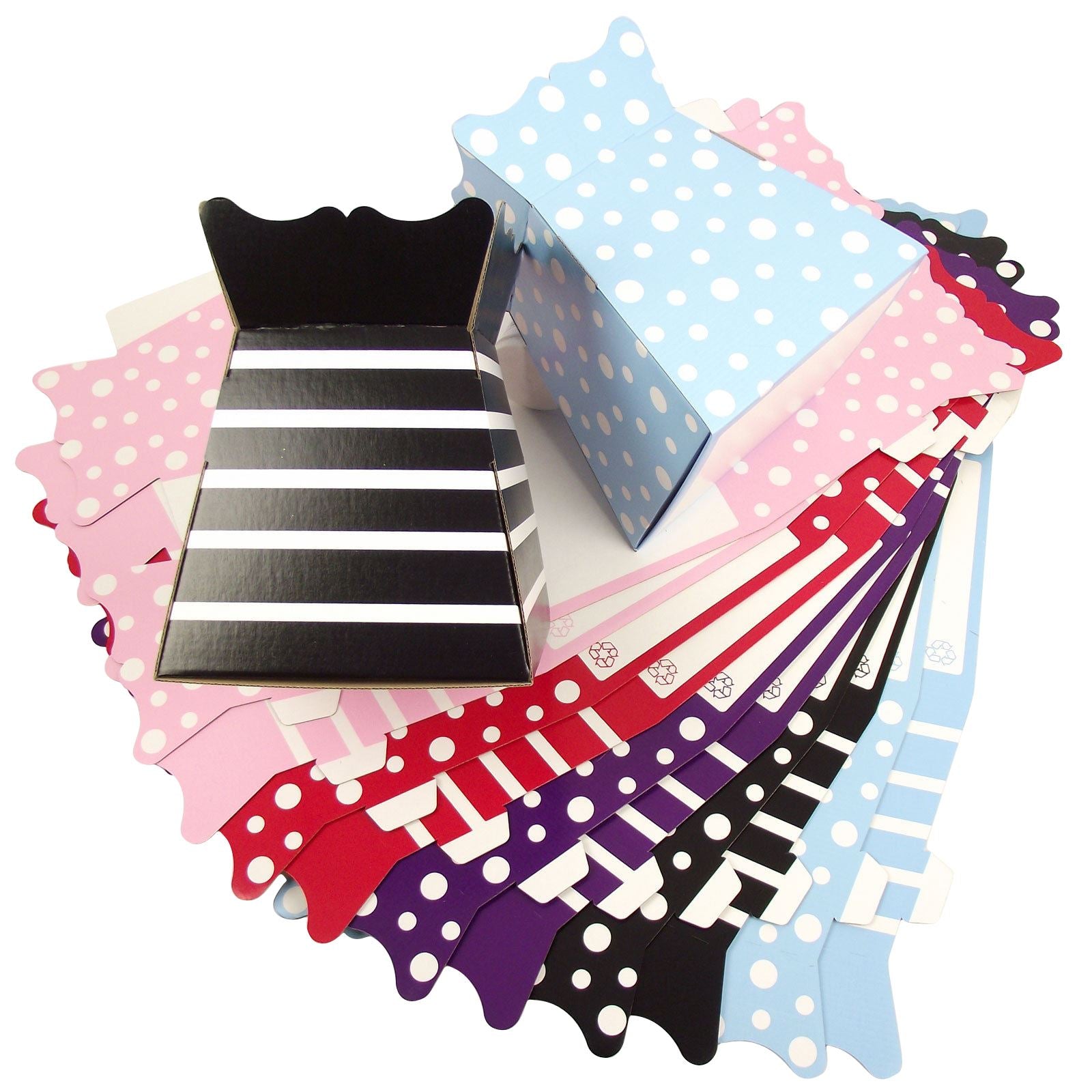 25x Striped and Dotted Transporter Vases