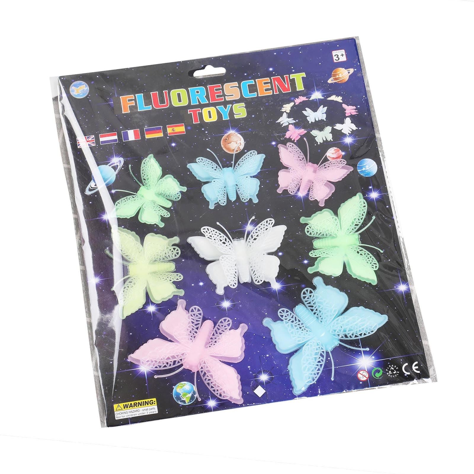 Set of 4 Large Glow In The Dark Reusable 3D Stickers