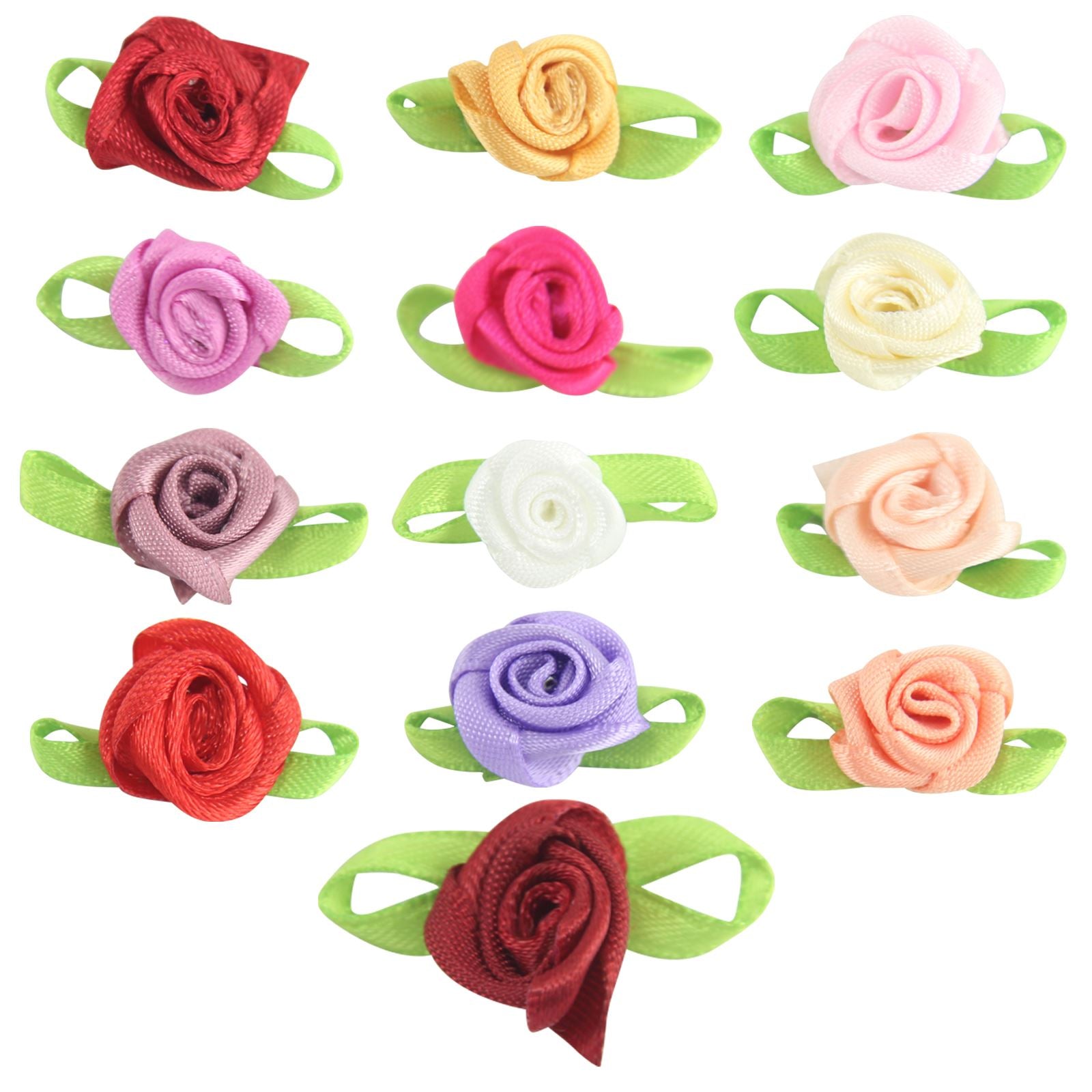 15mm Satin Ribbon Roses