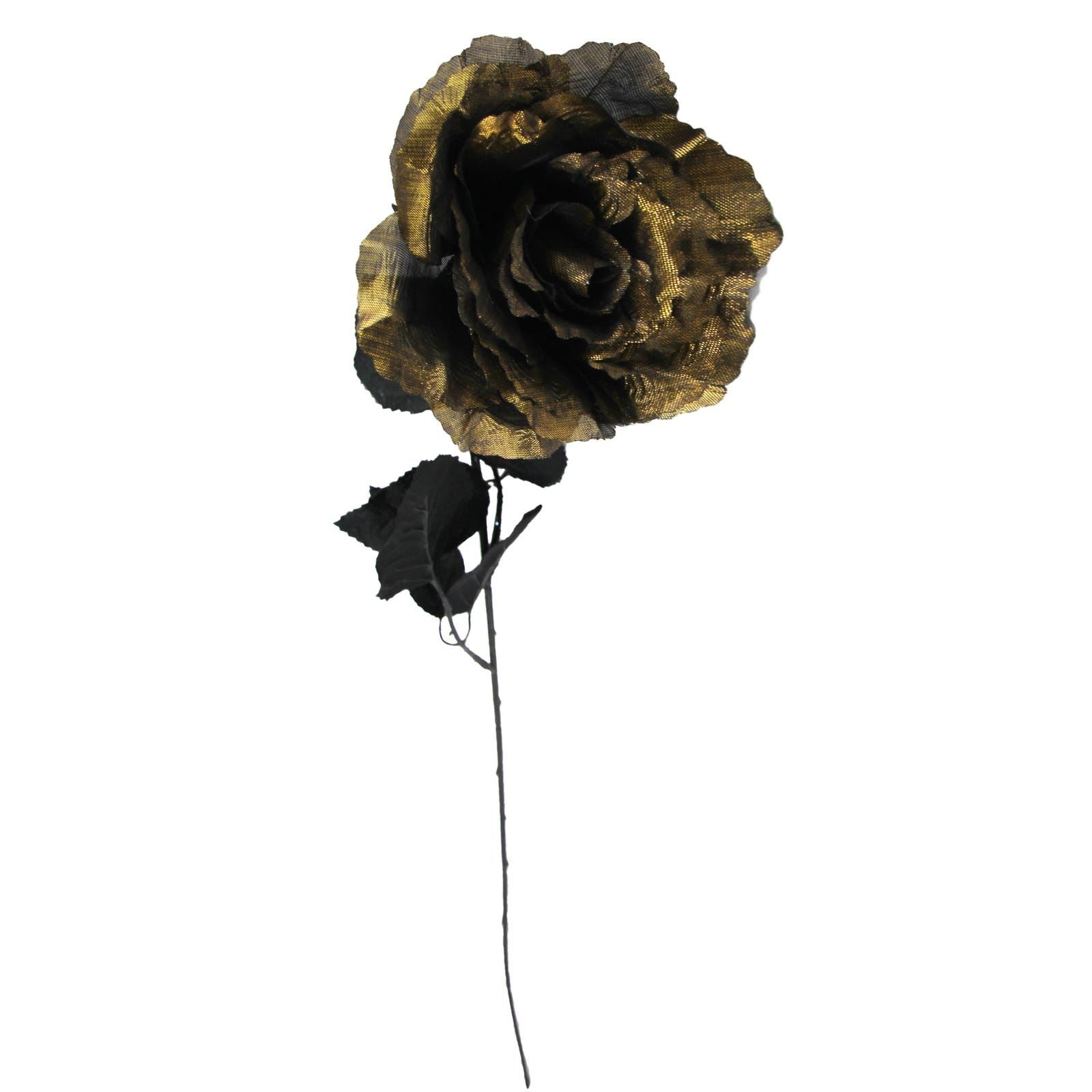 Metallic Rose with Black Stem