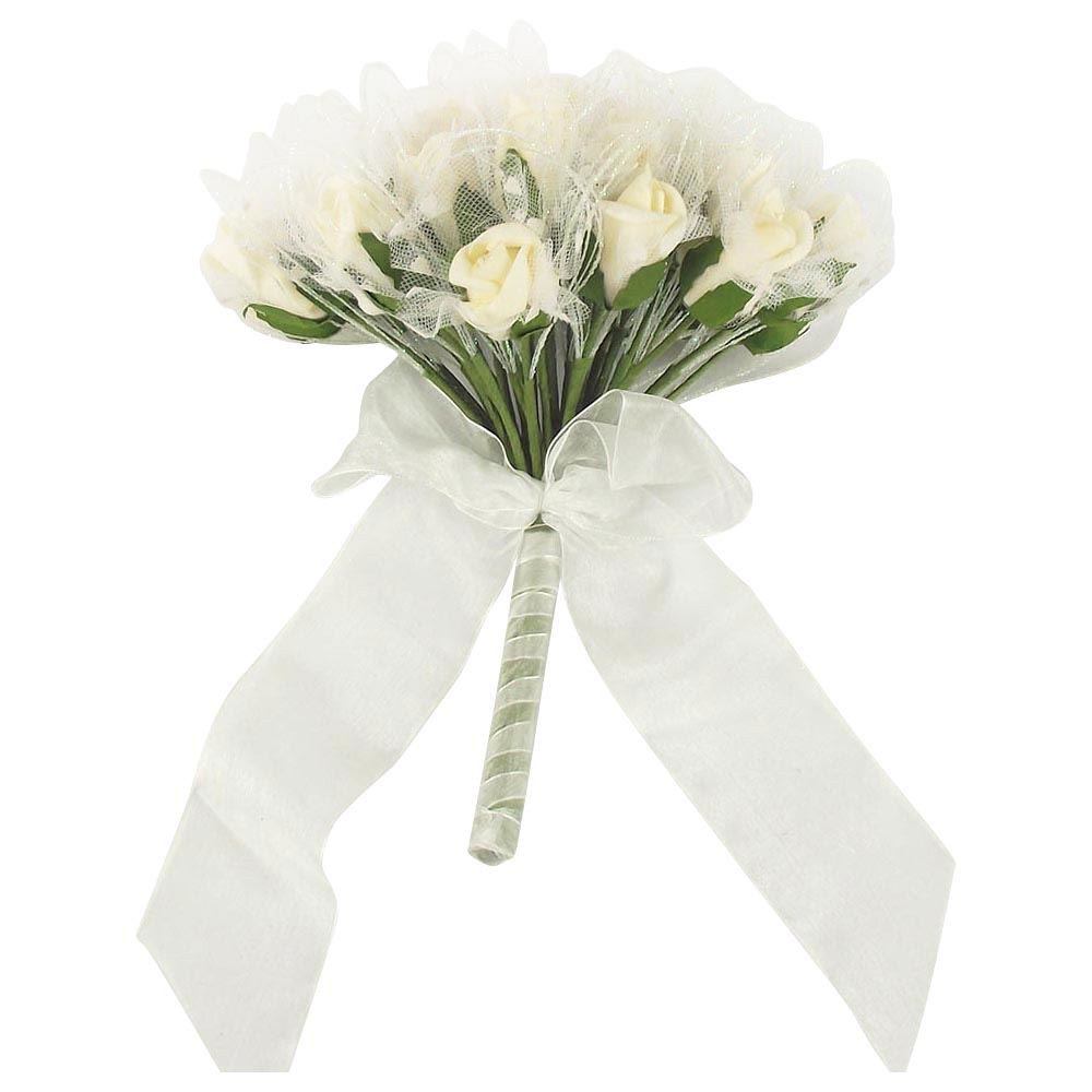 32 Rose Bud Bridal Bouquet with Glitter Loops