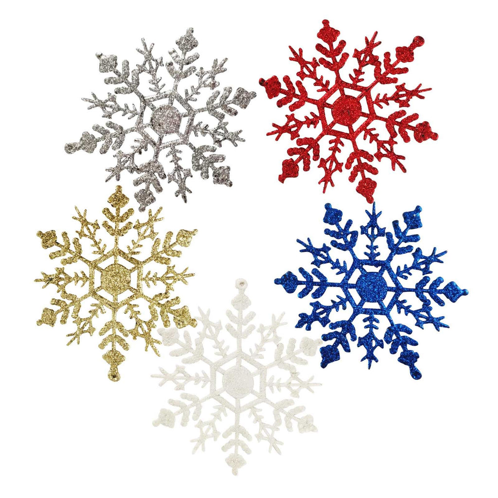 Heavy Glittered Large Snowflakes