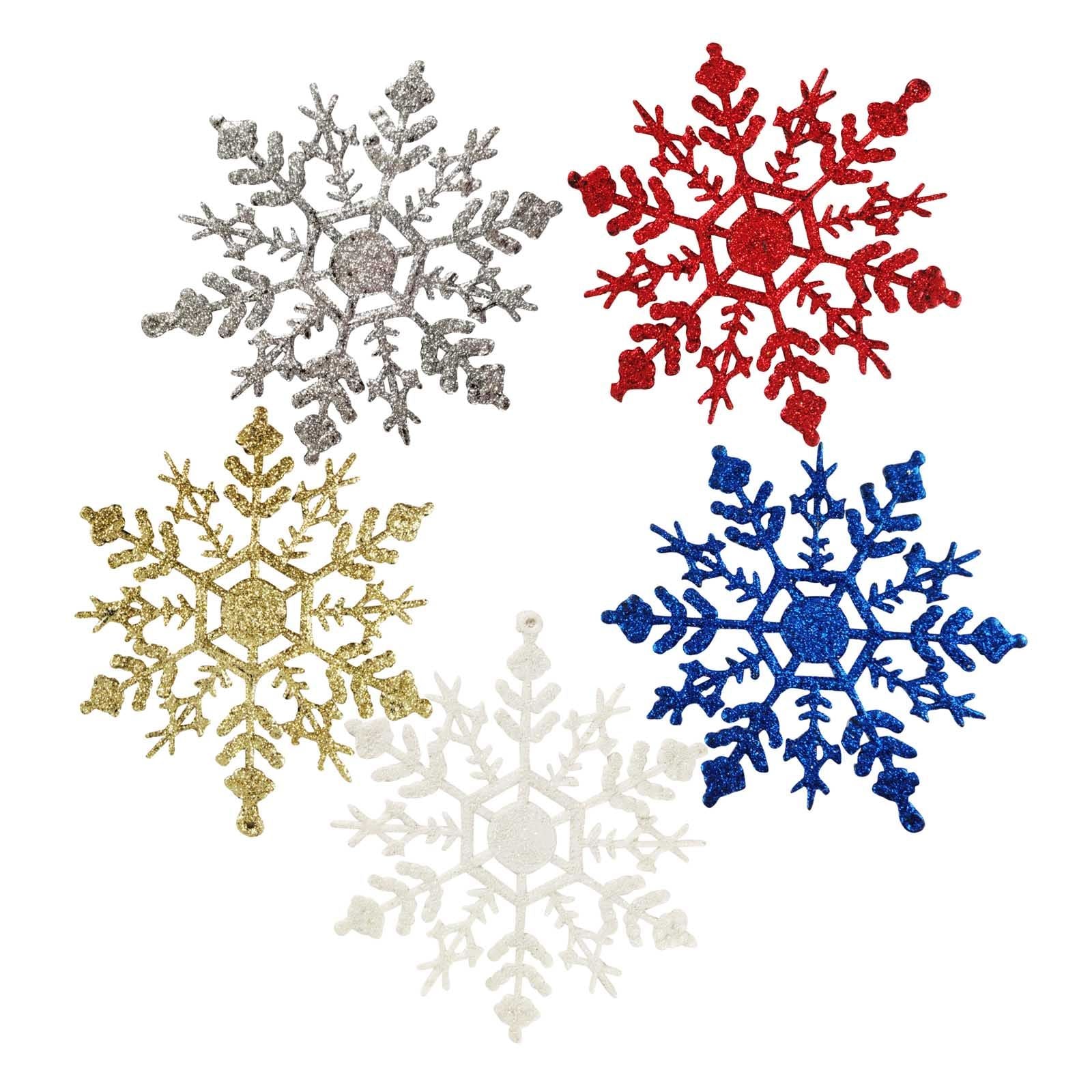 Heavy Glittered Large Snowflakes