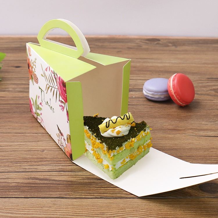10x Large Floral Printed Triangular Cake Slice Boxes