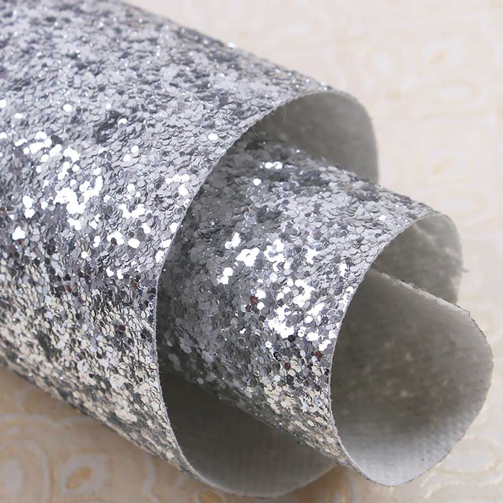 Chunky Glitter Fabric Wallpaper 16cm Borders