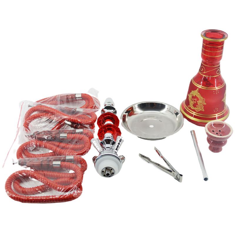 4 Hose Party Hookah with Crystal Stem - Party Shisha Set Arab Kit No Nicotine