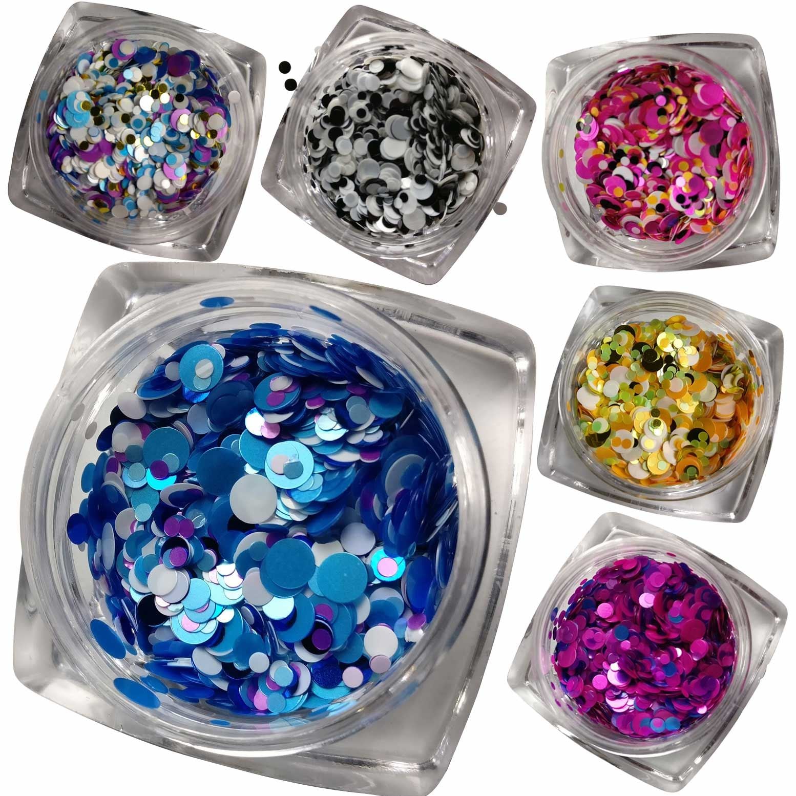 Dot Mix Cosmetic Chunky Glitter Pots