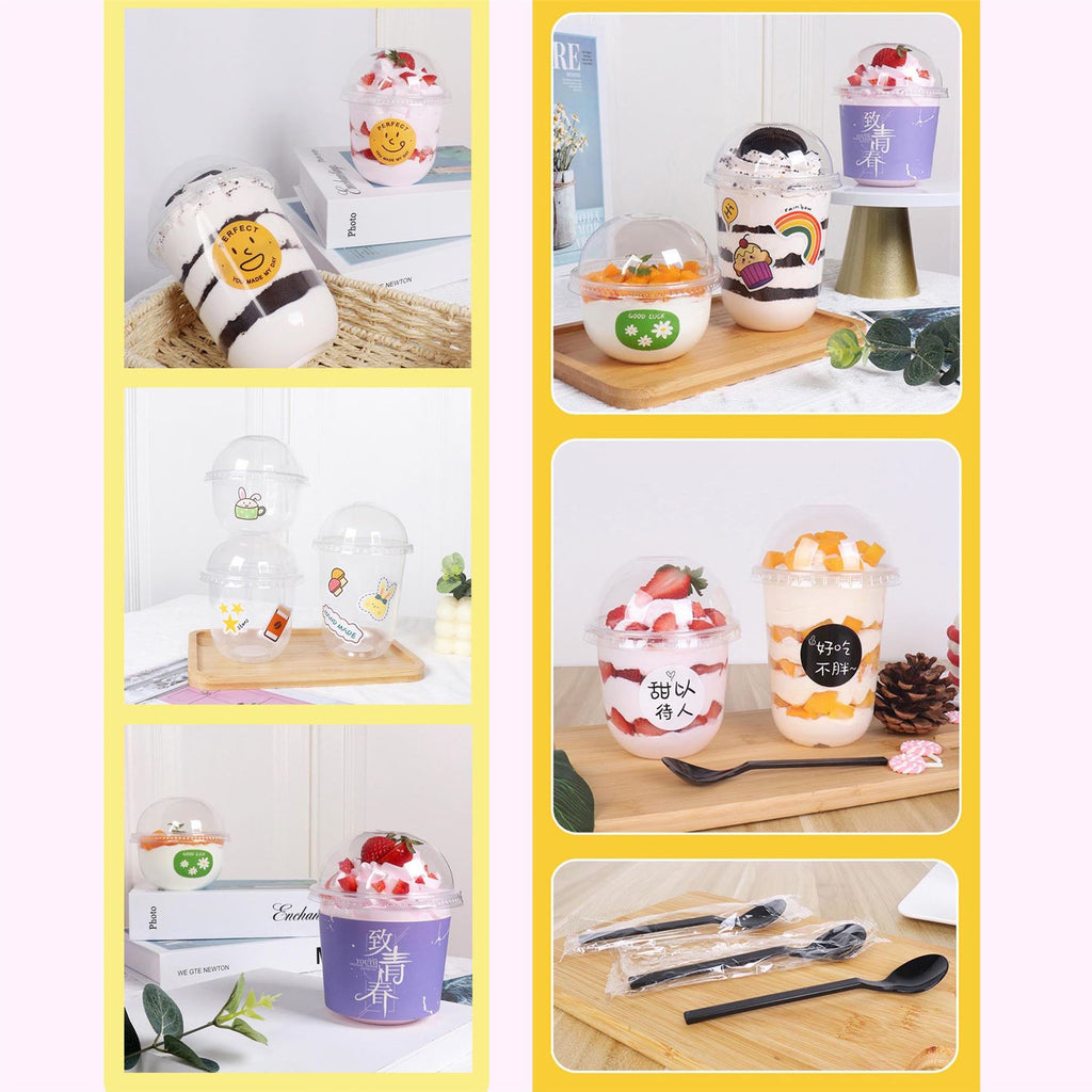 U-Shaped Disposable Bubble Tea Cup for Takeaways - Round Bottom Milkshake Clear  - Shaped Disposable Bubble Tea Cup for Takeaways
