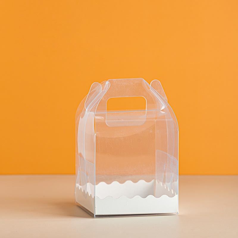 4 Inch to 6 Inch Transparent Mini Cake Box - Carrier PVC Acetate Bento