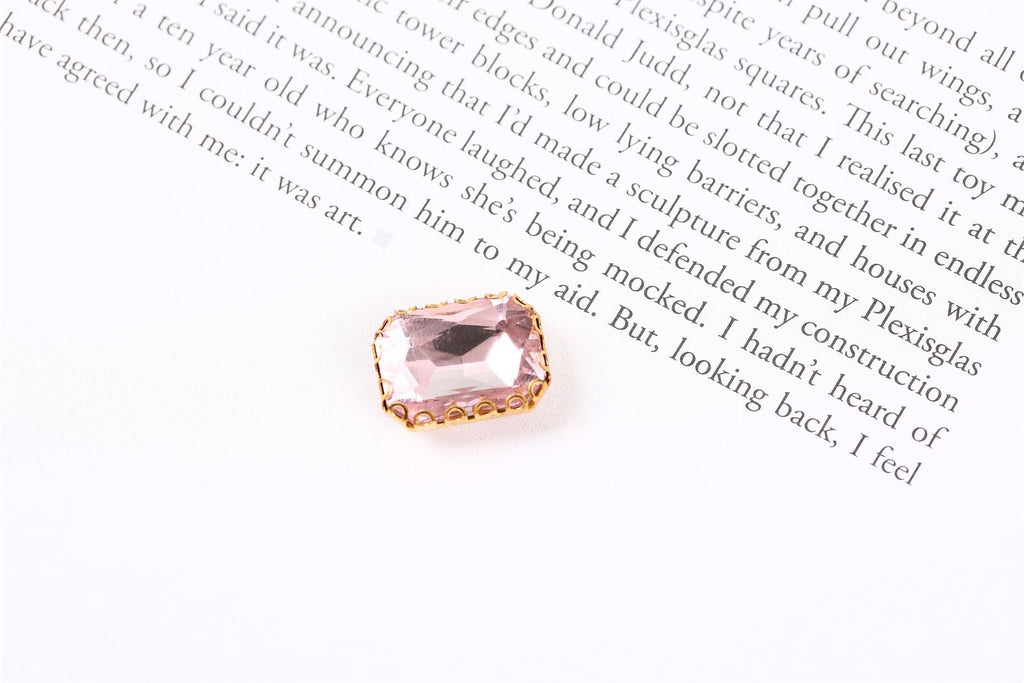 Coloured Large Rectangular Rhinestones in Setting