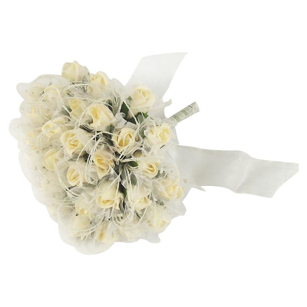 32 Rose Bud Bridal Bouquet with Glitter Loops