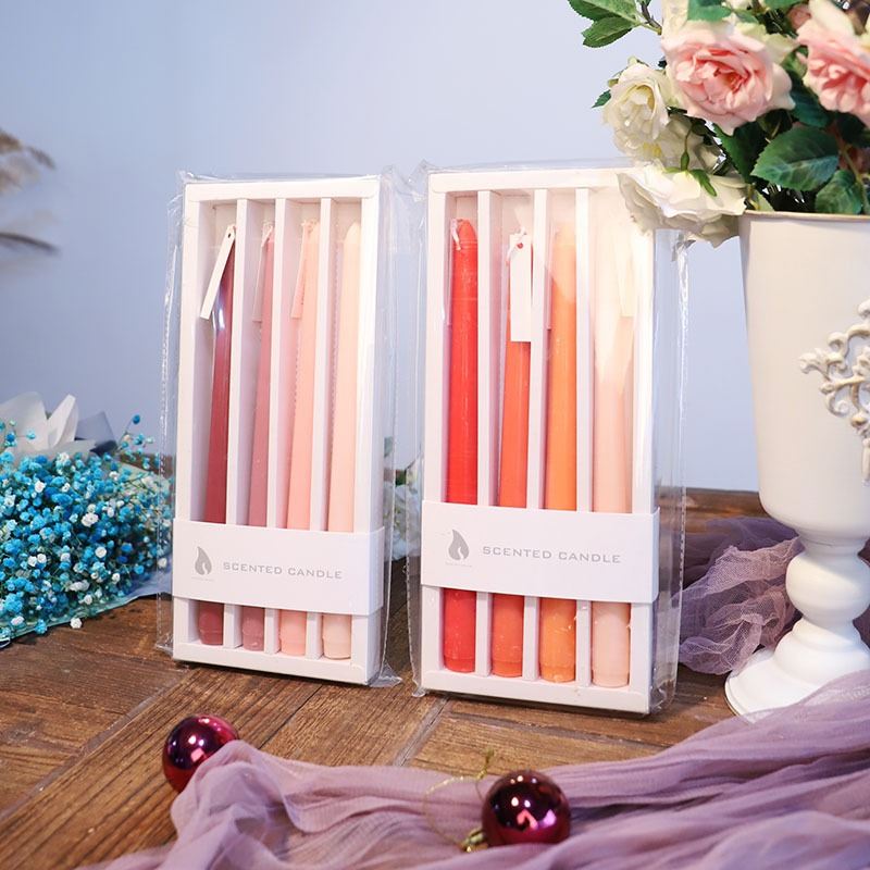 Set of 4 Large 10" Matte Pastel Taper Dinner Candles
