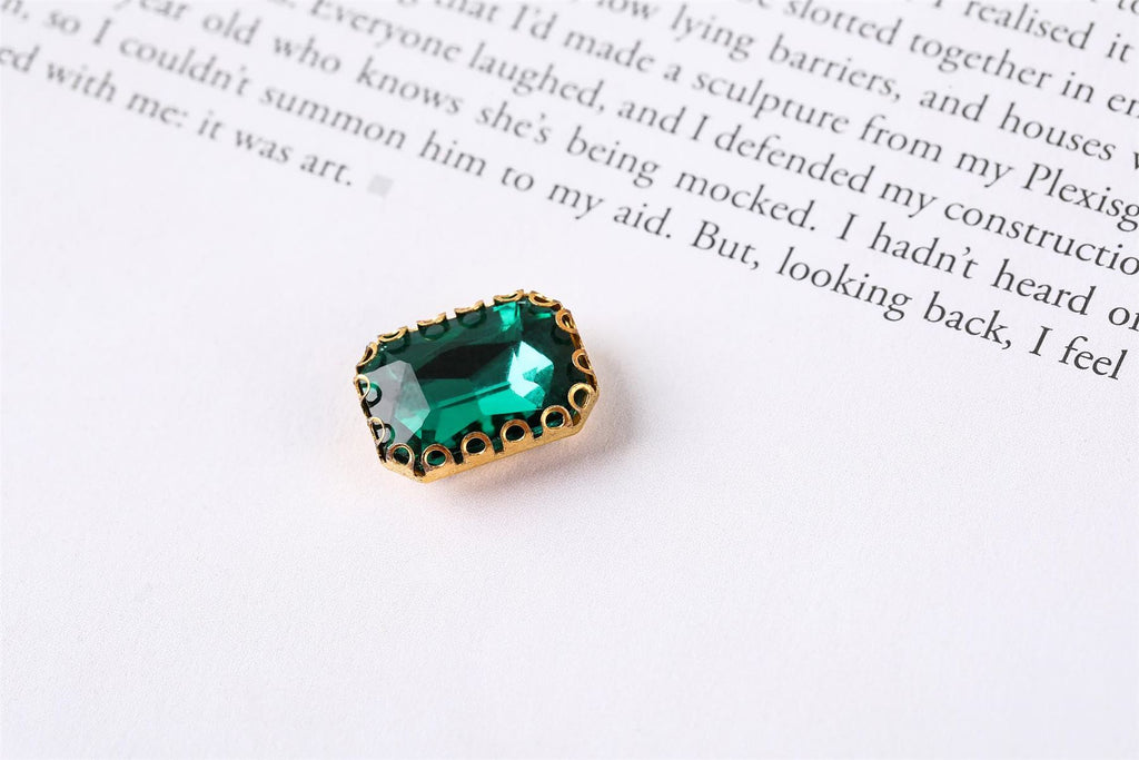 Coloured Large Rectangular Rhinestones in Setting