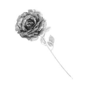 Heavy Glittered Large Single Rose