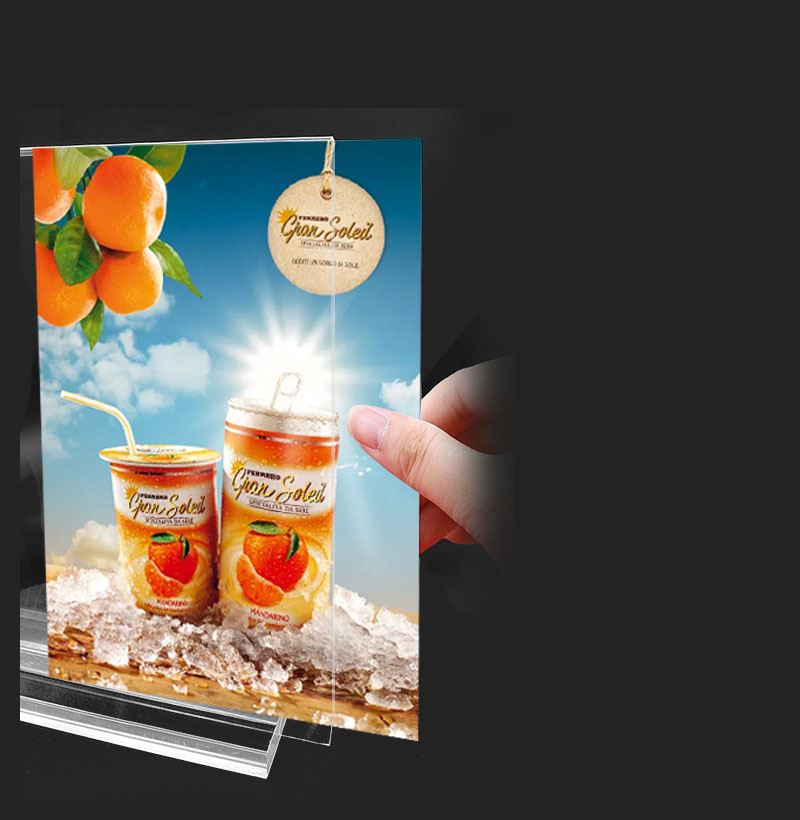 Premium Diamond Finish T-Shape Acrylic Poster Stands