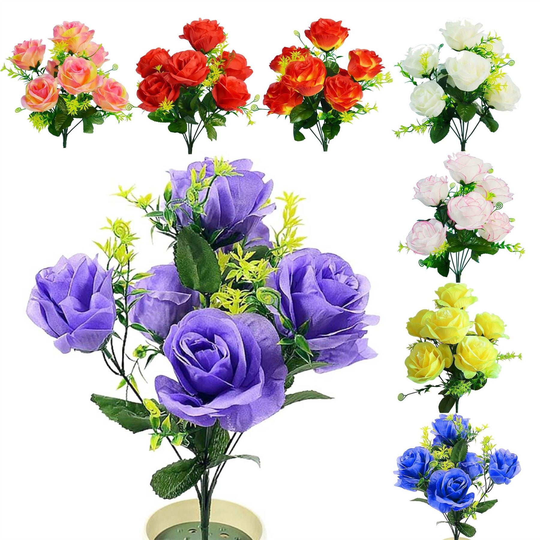 2x Bouquets of 7 Head Roses