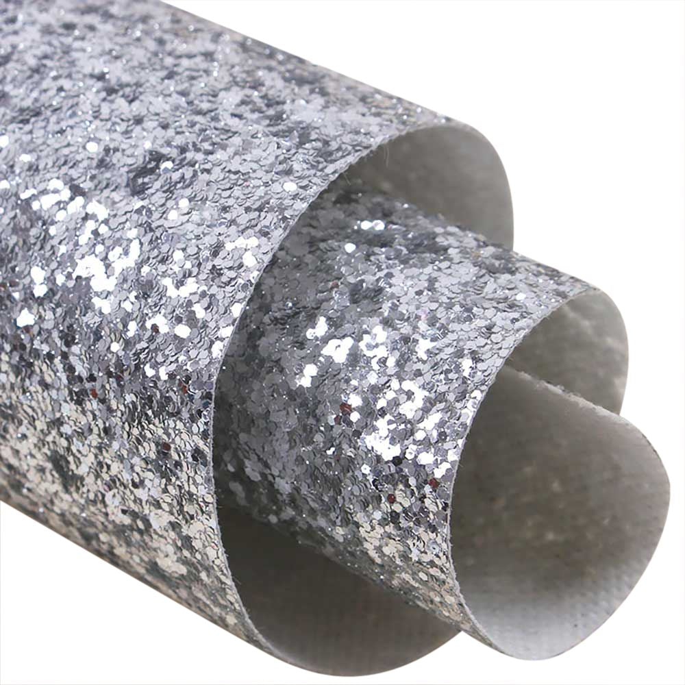 Chunky Glitter Fabric Wallpaper 16cm Borders
