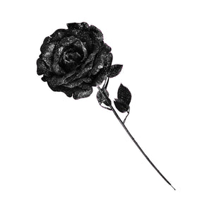 Heavy Glittered Large Single Rose