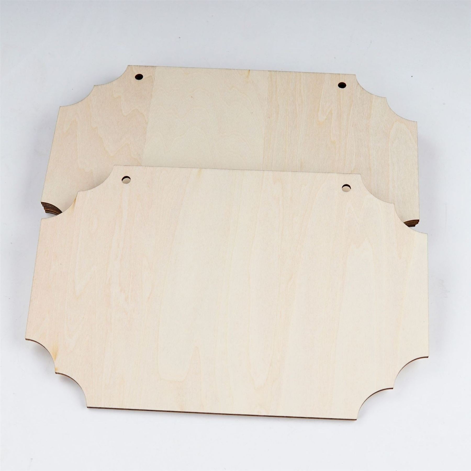 Set of 3 Vintage Shaped Plywood Blank Plaques