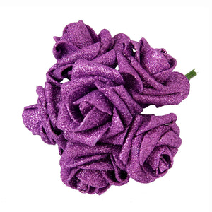 504 Heavy Glittered Foam Roses