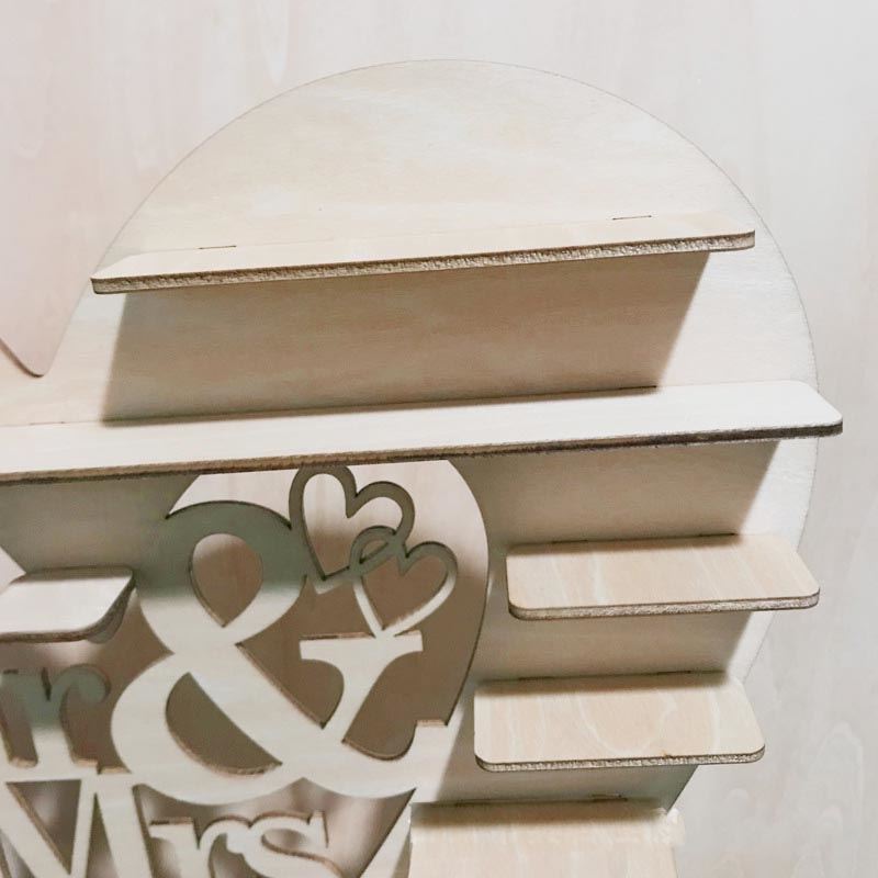 3D Laser Cut Ferrero Chocolate Mr Mrs Stand - Display Wedding Donut Board
