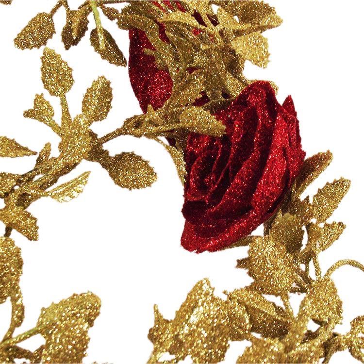 Heavy Glittered Rose Vine Garland