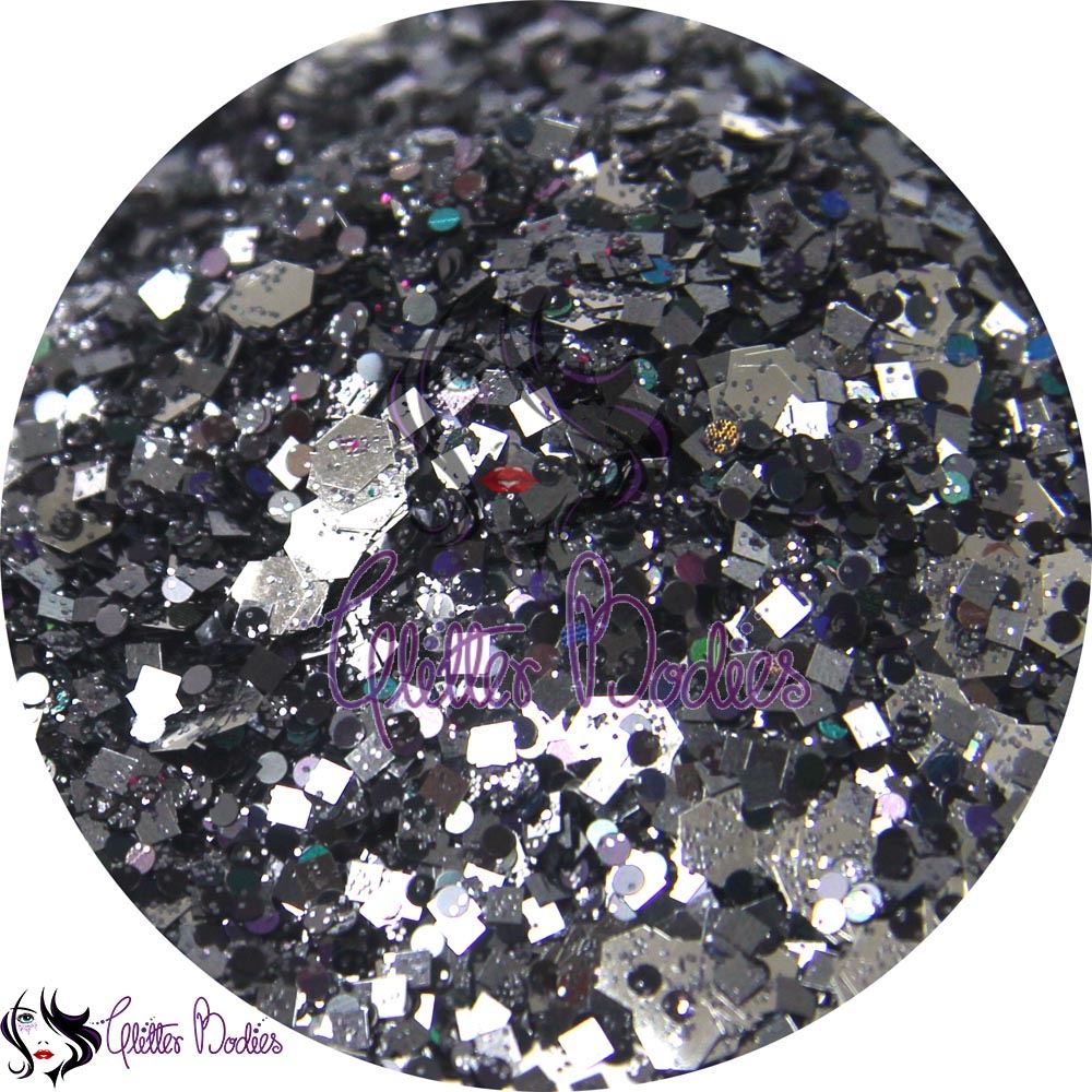 Glitterbodies Cosmetic Grade Festival Glitter Cocktail Multi Grade Chunky  [The Darkness]